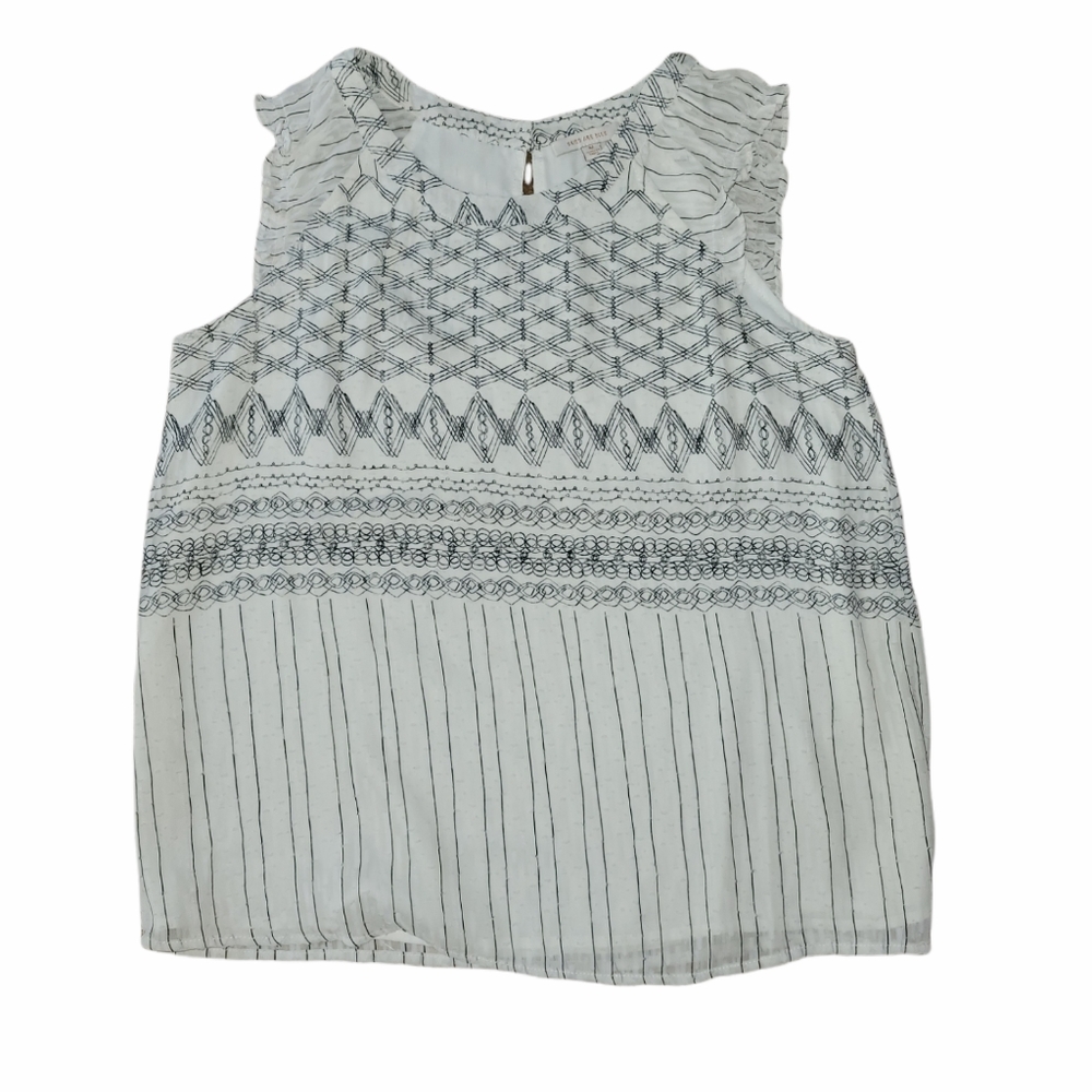 Skies are Blue Textured Sleeveless Career Blouse sz M